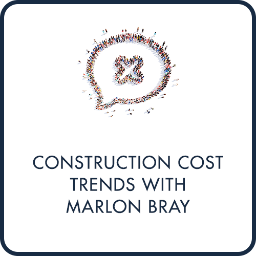 People standing in the shape of a speech bubble from a bird's eye view, above navy blue text that says Innovation in Real Estate with Yardi Featuring Courtney Renaldo